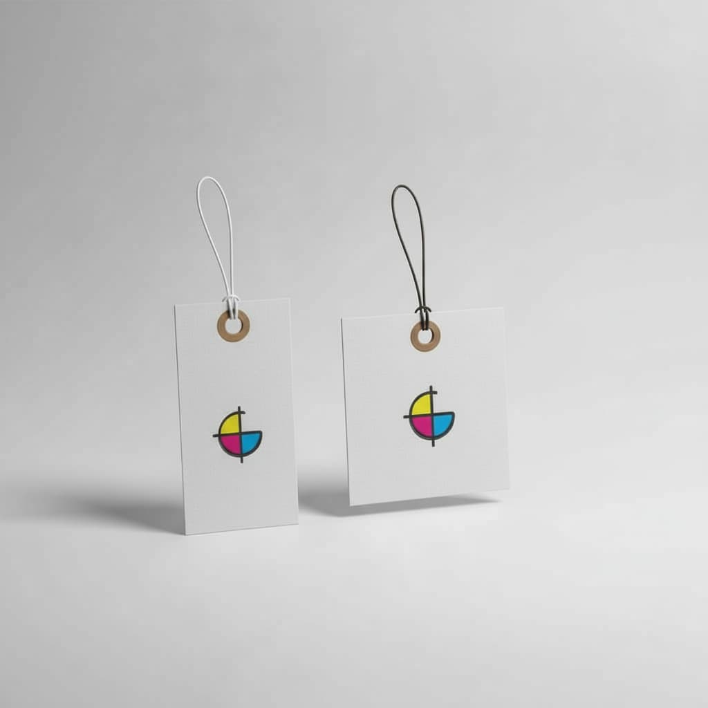 Tags promocionais personalizadas em papel para identificação e branding