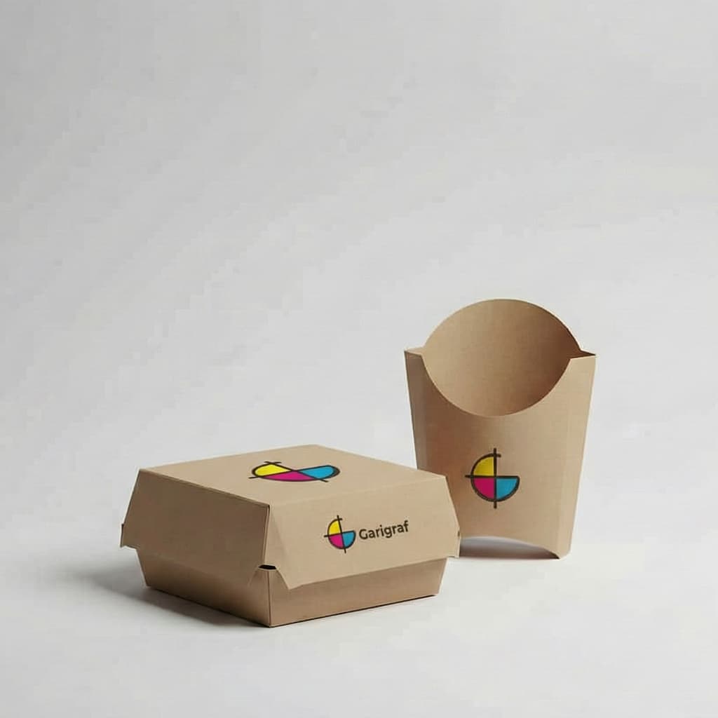 Embalagens para delivery combinadas, caixa para xis e batata frita personalizadas